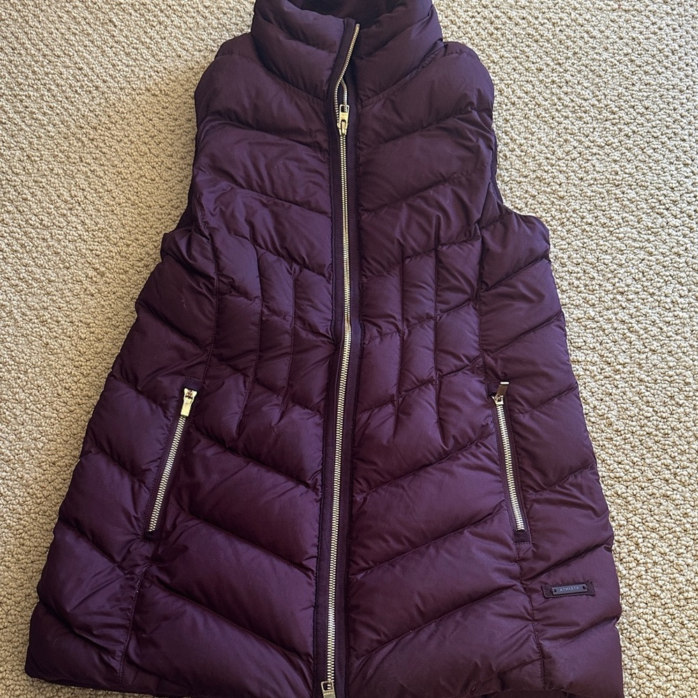 Athleta Dark Purple/ maroon Quilted Vest